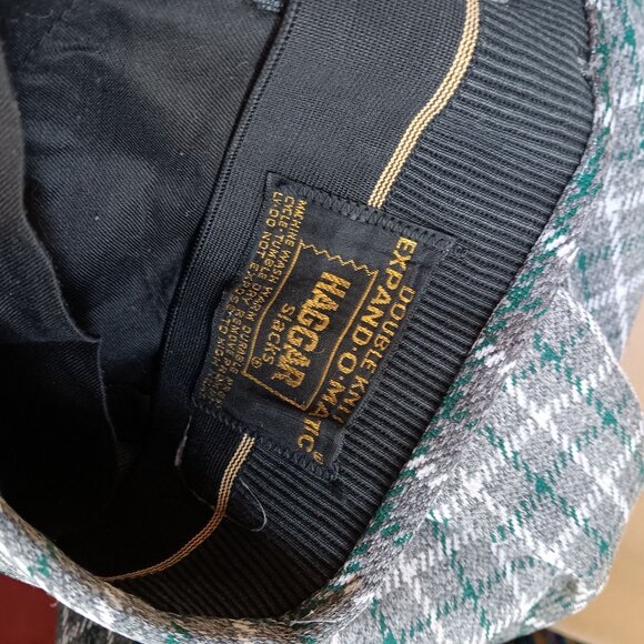 36x30 Vintage Checkered Flare Pants 1970's Plaid Haggar Double Button True Mod - Picture 6 of 7